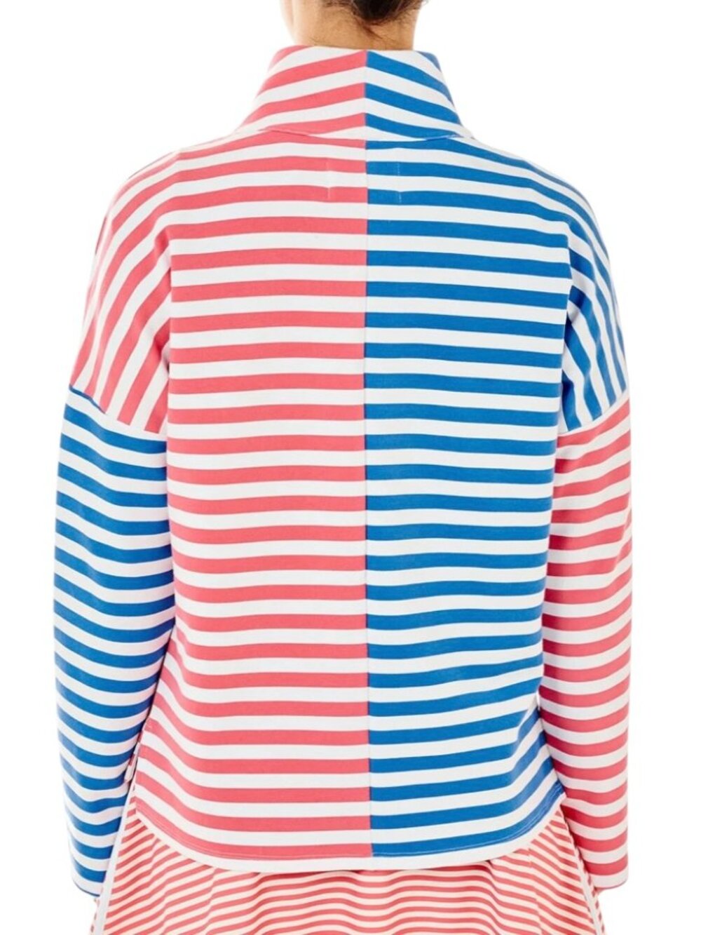 Addison Bay Delancey Quarter Zip Pullover Stripe Sweatshirt M NWT - Picture 2 of 8